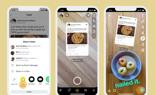 Twitter now allows users to share the tweet directly on Snapchat - WikiWax