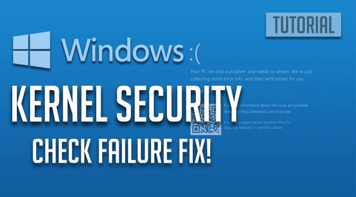 Kernel security check failure windows 10 как исправить