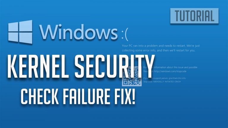 [FIX] Kernel Security Check Failure In WINDOWS 10 - WikiWax